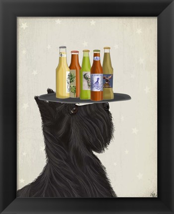 Framed Scottish Terrier Beer Lover Print