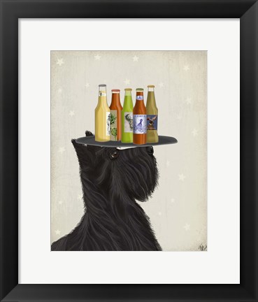 Framed Scottish Terrier Beer Lover Print