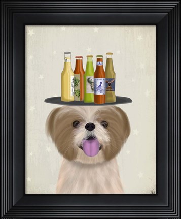 Framed Shih Tzu Beer Lover Print