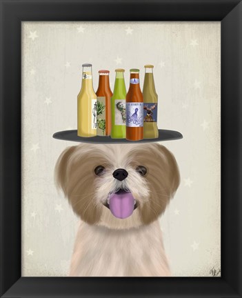 Framed Shih Tzu Beer Lover Print