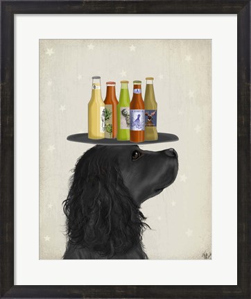 Framed Cocker Spaniel Black Beer Lover Print