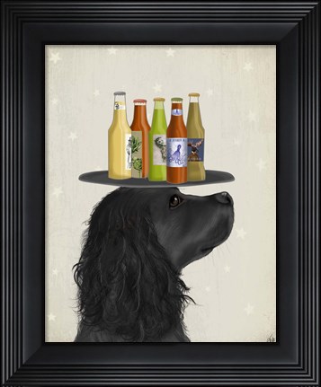 Framed Cocker Spaniel Black Beer Lover Print