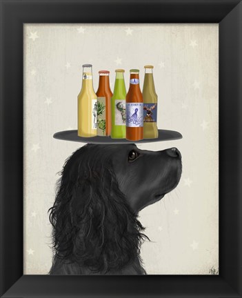 Framed Cocker Spaniel Black Beer Lover Print