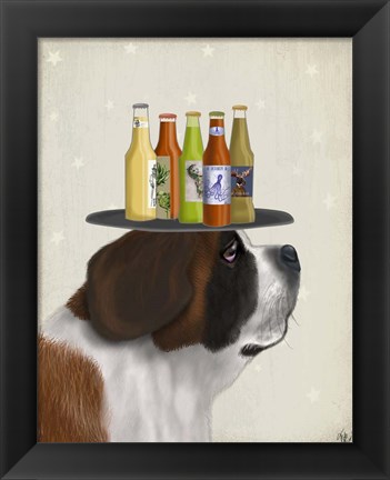 Framed St Bernard Beer Lover Print