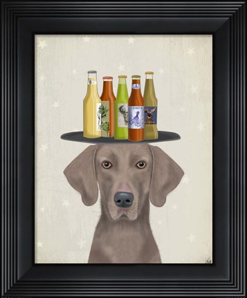 Framed Weimerarner Beer Lover Print