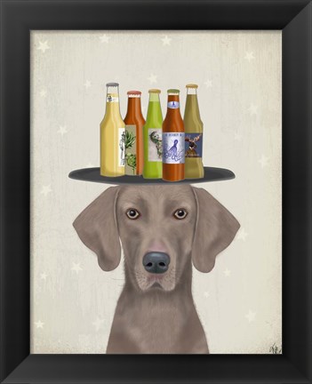 Framed Weimerarner Beer Lover Print