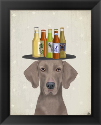 Framed Weimerarner Beer Lover Print