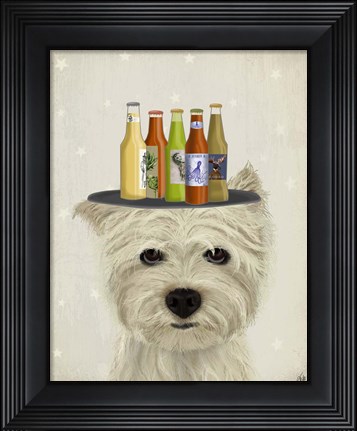 Framed West Highland Terrier Beer Lover Print