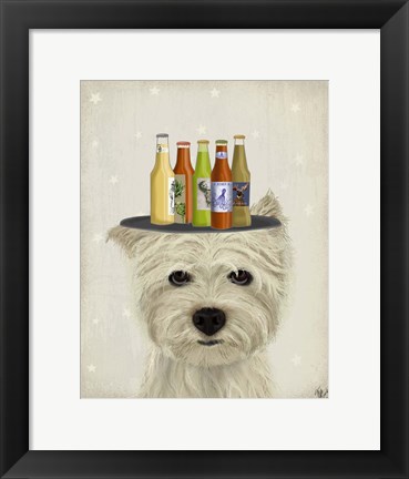 Framed West Highland Terrier Beer Lover Print