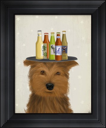 Framed Yorkshire Terrier Beer Lover Print