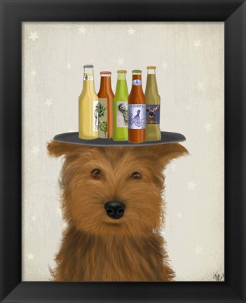 Framed Yorkshire Terrier Beer Lover Print