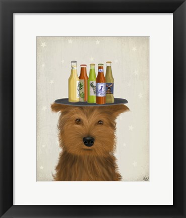 Framed Yorkshire Terrier Beer Lover Print