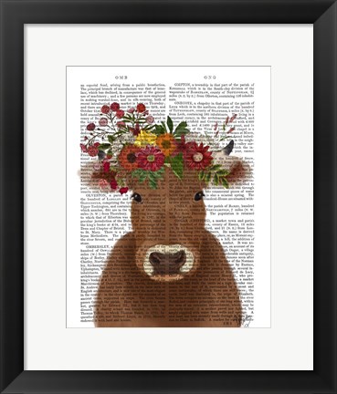 Framed Cow Bohemian 1 Book Print Print