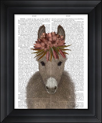 Framed Donkey Bohemian 1 Book Print Print