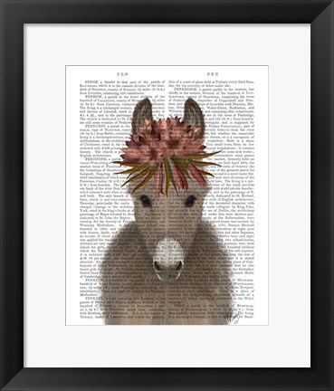 Framed Donkey Bohemian 1 Book Print Print