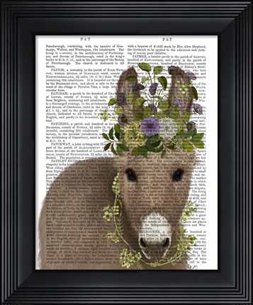 Framed Donkey Bohemian 2 Book Print Print