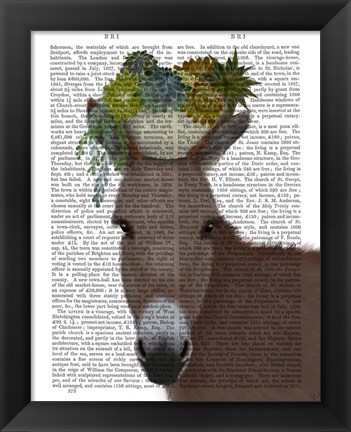 Framed Donkey Succulent Book Print Print