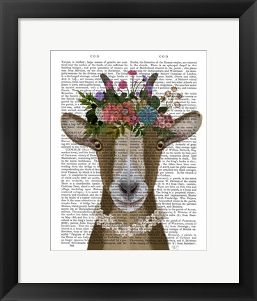 Framed Goat Bohemian 3 Book Print Print