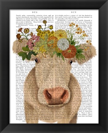 Framed Cow Cream Bohemian 1 Book Print Print