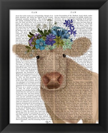 Framed Cow Cream Bohemian 2 Book Print Print