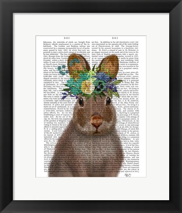 Framed Rabbit Bohemian Book Print Print