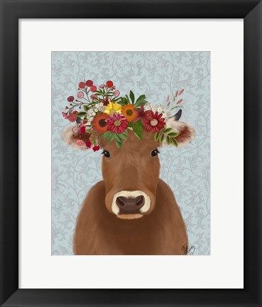 Framed Cow Bohemian 1 Print