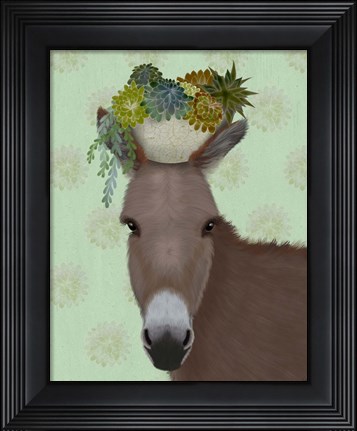 Framed Donkey Succulent Print