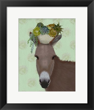 Framed Donkey Succulent Print