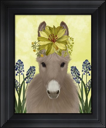 Framed Donkey Sunflower Print