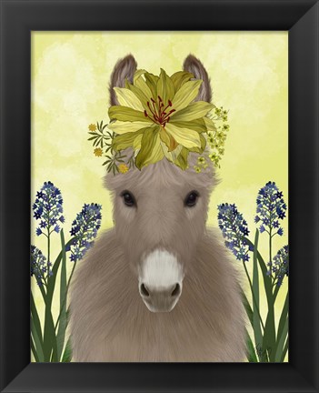 Framed Donkey Sunflower Print