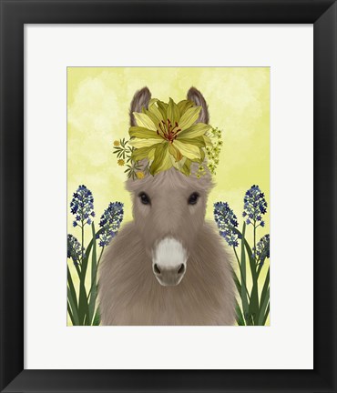 Framed Donkey Sunflower Print