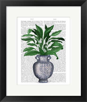 Framed Chinoiserie Vase 2, With Plant Book Print Print