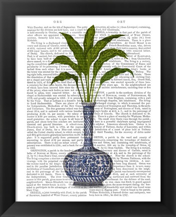 Framed Chinoiserie Vase 3, With Plant Book Print Print