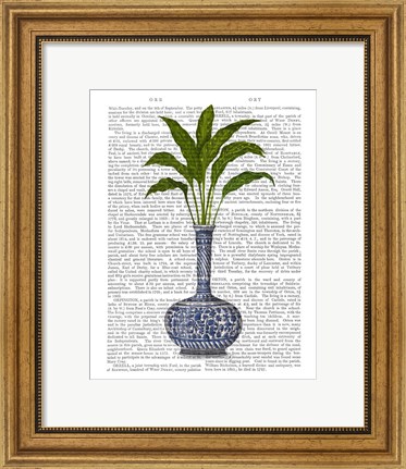 Framed Chinoiserie Vase 3, With Plant Book Print Print