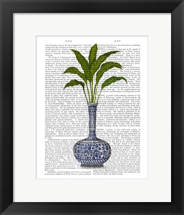 Framed Chinoiserie Vase 3, With Plant Book Print Print