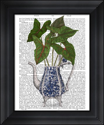 Framed Chinoiserie Vase 4, With Plant Book Print Print