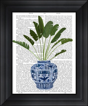 Framed Chinoiserie Vase 5, With Plant Book Print Print