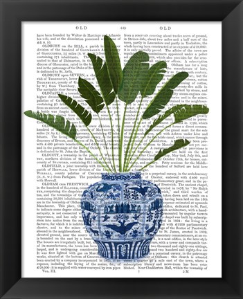 Framed Chinoiserie Vase 5, With Plant Book Print Print