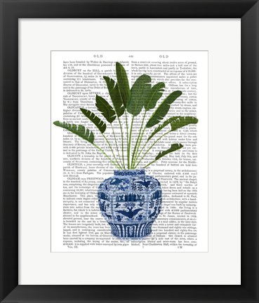 Framed Chinoiserie Vase 5, With Plant Book Print Print