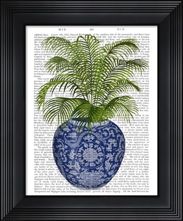 Framed Chinoiserie Vase 6, With Plant Book Print Print