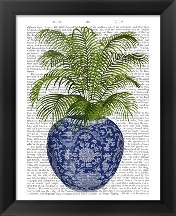 Framed Chinoiserie Vase 6, With Plant Book Print Print