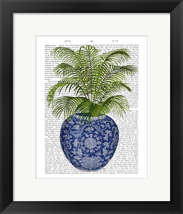 Framed Chinoiserie Vase 6, With Plant Book Print Print