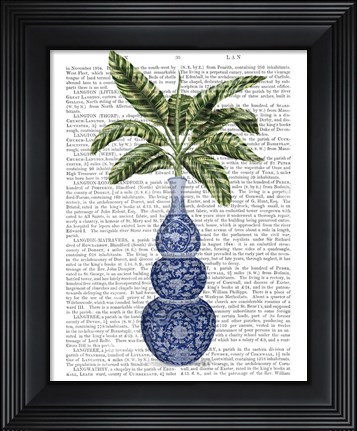 Framed Chinoiserie Vase 7, With Plant Book Print Print