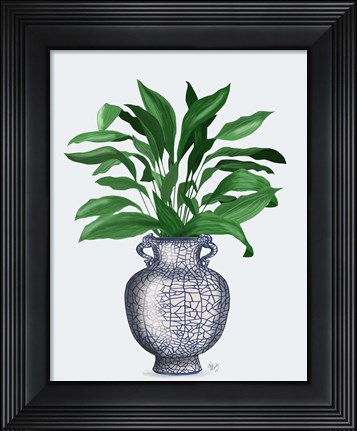 Framed Chinoiserie Vase 2, With Plant Print