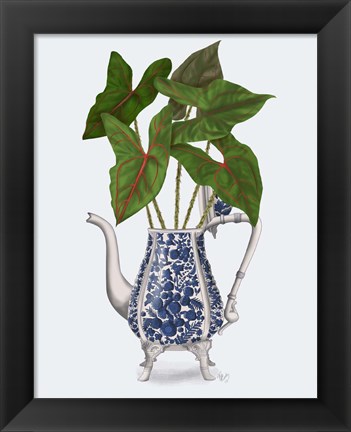 Framed Chinoiserie Vase 4, With Plant Print