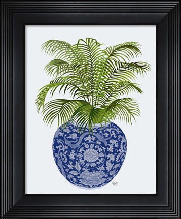 Framed Chinoiserie Vase 6, With Plant Print