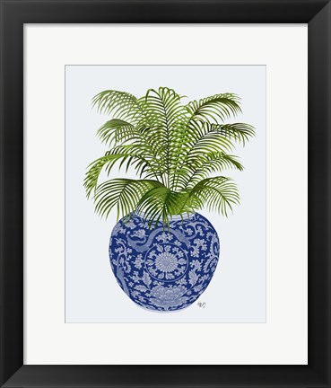 Framed Chinoiserie Vase 6, With Plant Print