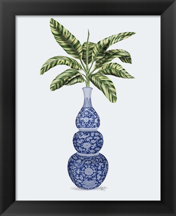 Framed Chinoiserie Vase 7, With Plant Print