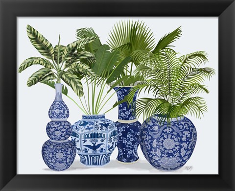 Framed Chinoiserie Vase Group 1 Print