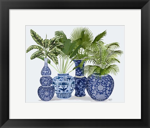 Framed Chinoiserie Vase Group 1 Print